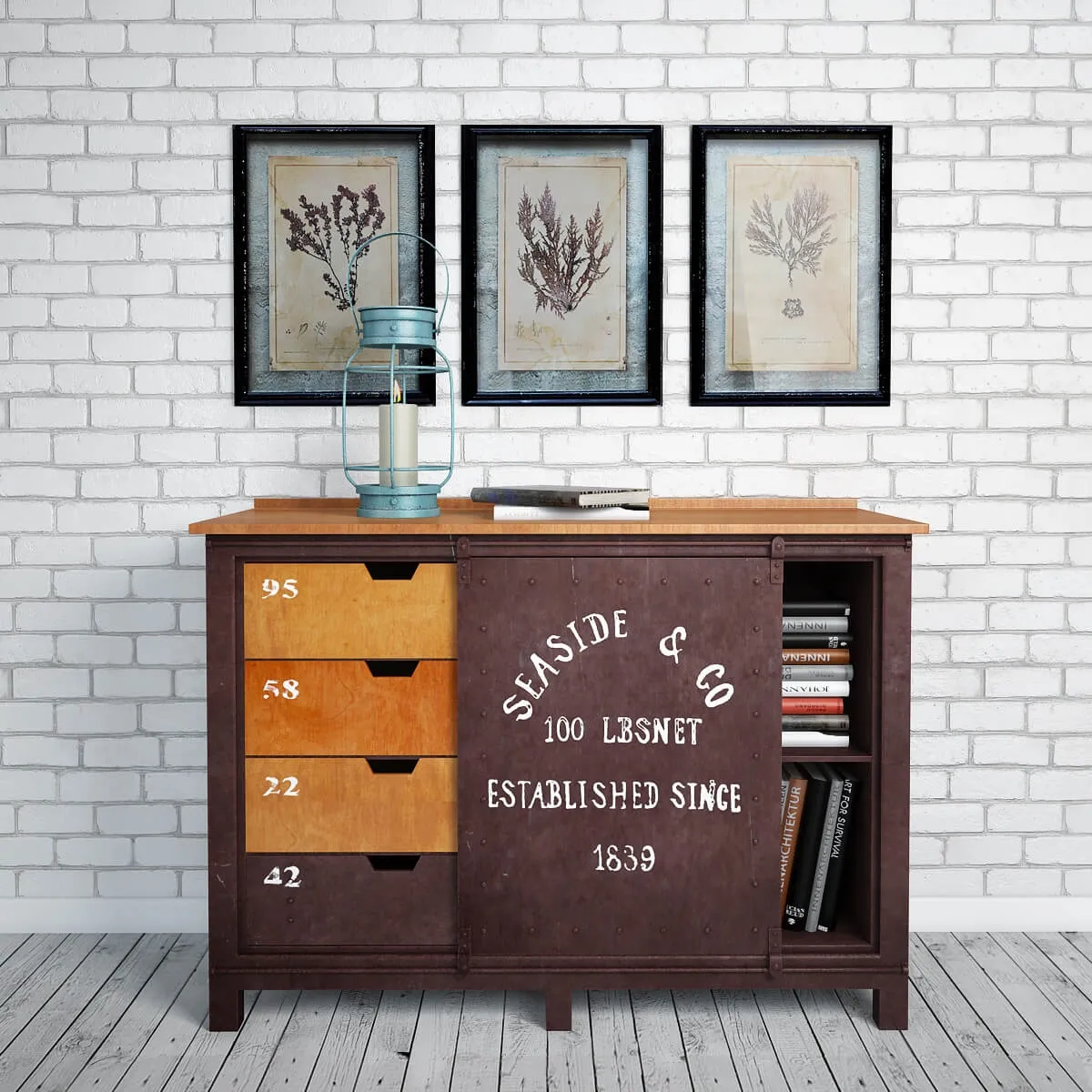 furniture – Buffet Industrial Rust Iron 3D Model furniture – Buffet Industrial Rust Iron 3D Model