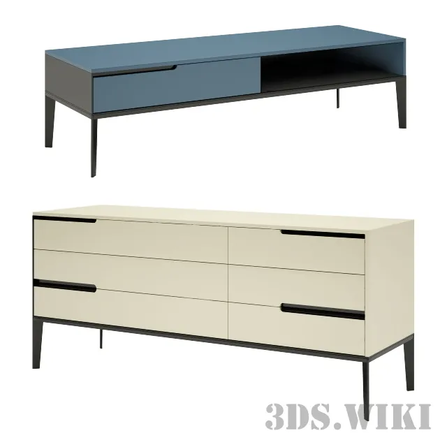 furniture – CABINET AND CHEST OF DRAWERS NATUZZI MONDRIAN 3D Model