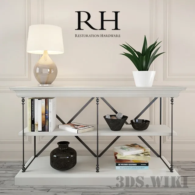 furniture – Cabinet with decorative set 3D Model