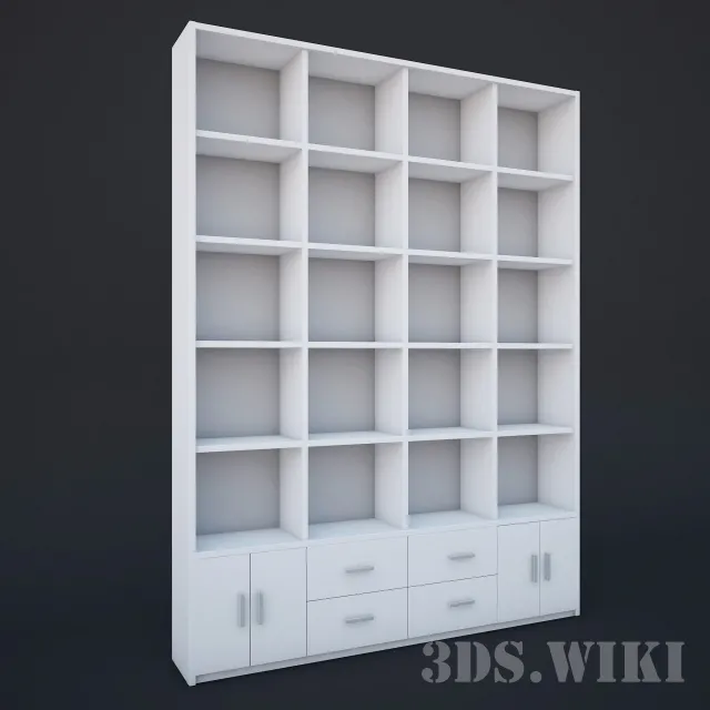 furniture – Cabinet with square shelves 3D Model
