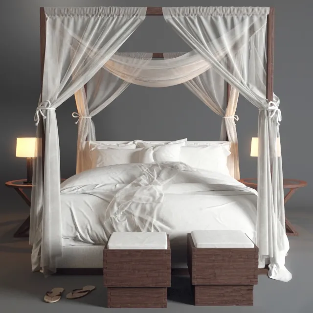 furniture – Canopy bed 1002 3D Model