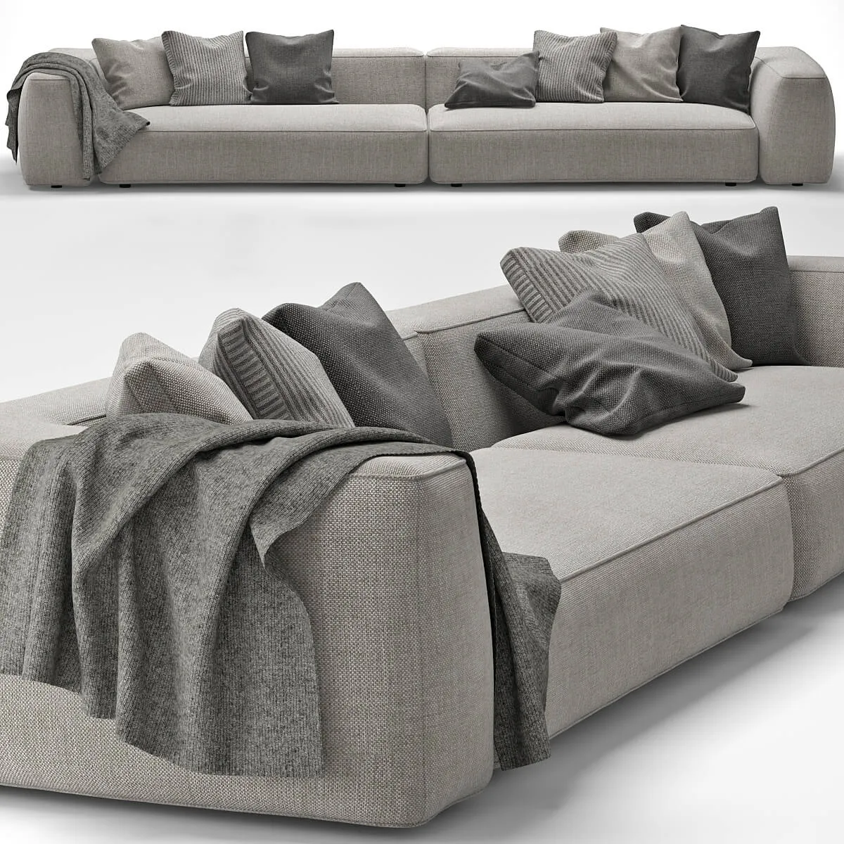 furniture – Capitone gray sofa 05 3D Model furniture – Capitone gray sofa 05 3D Model