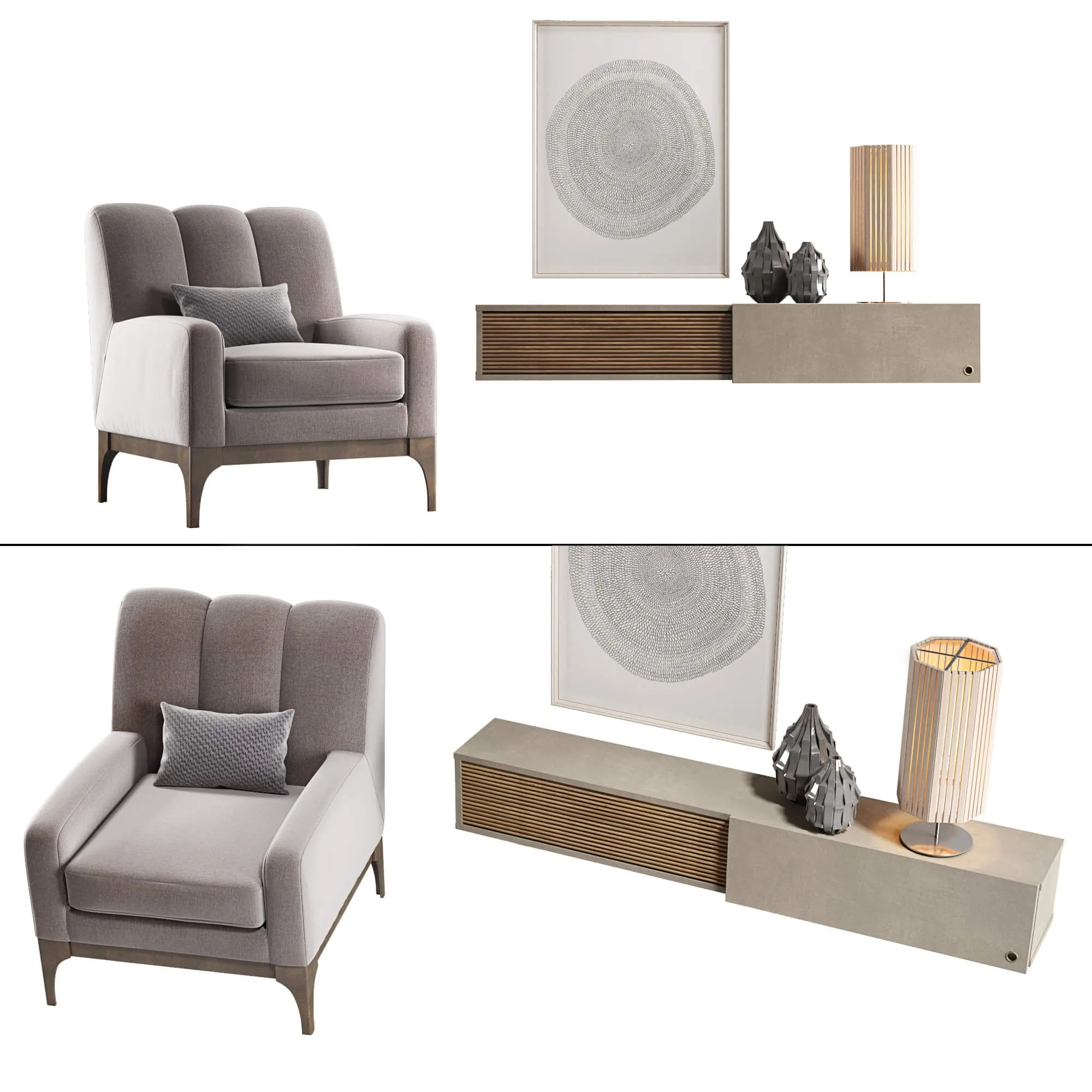 furniture – Caroti. Armchair modular furniture system and decor 3D Model