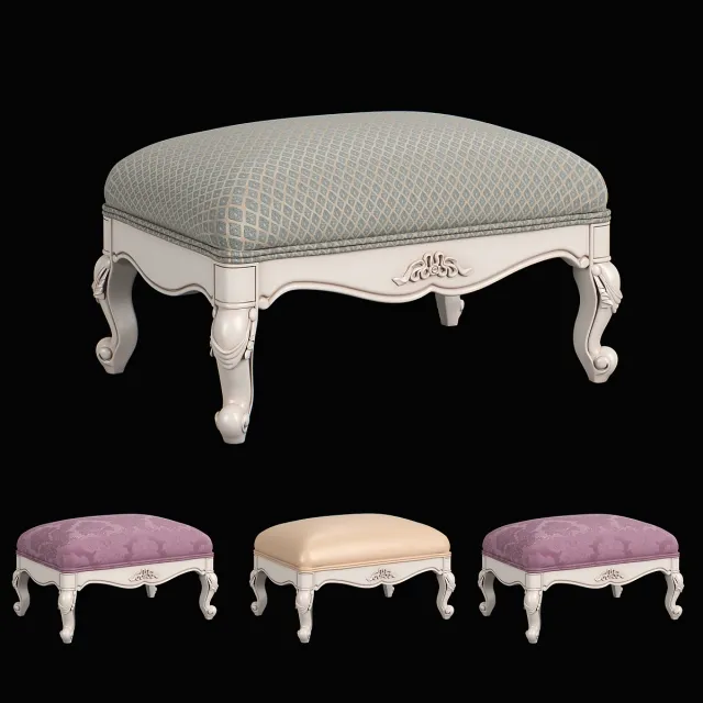 furniture – Carpenter Casual chair foot stool 683x483x305 230 3D Model