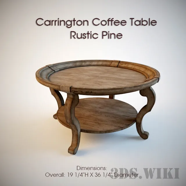 furniture – Carringen Coffee Table – Rustic Pine 3D Model