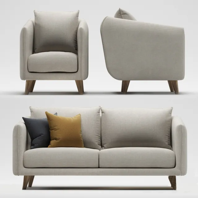 furniture – Casa Dakota sofa set 3D Model