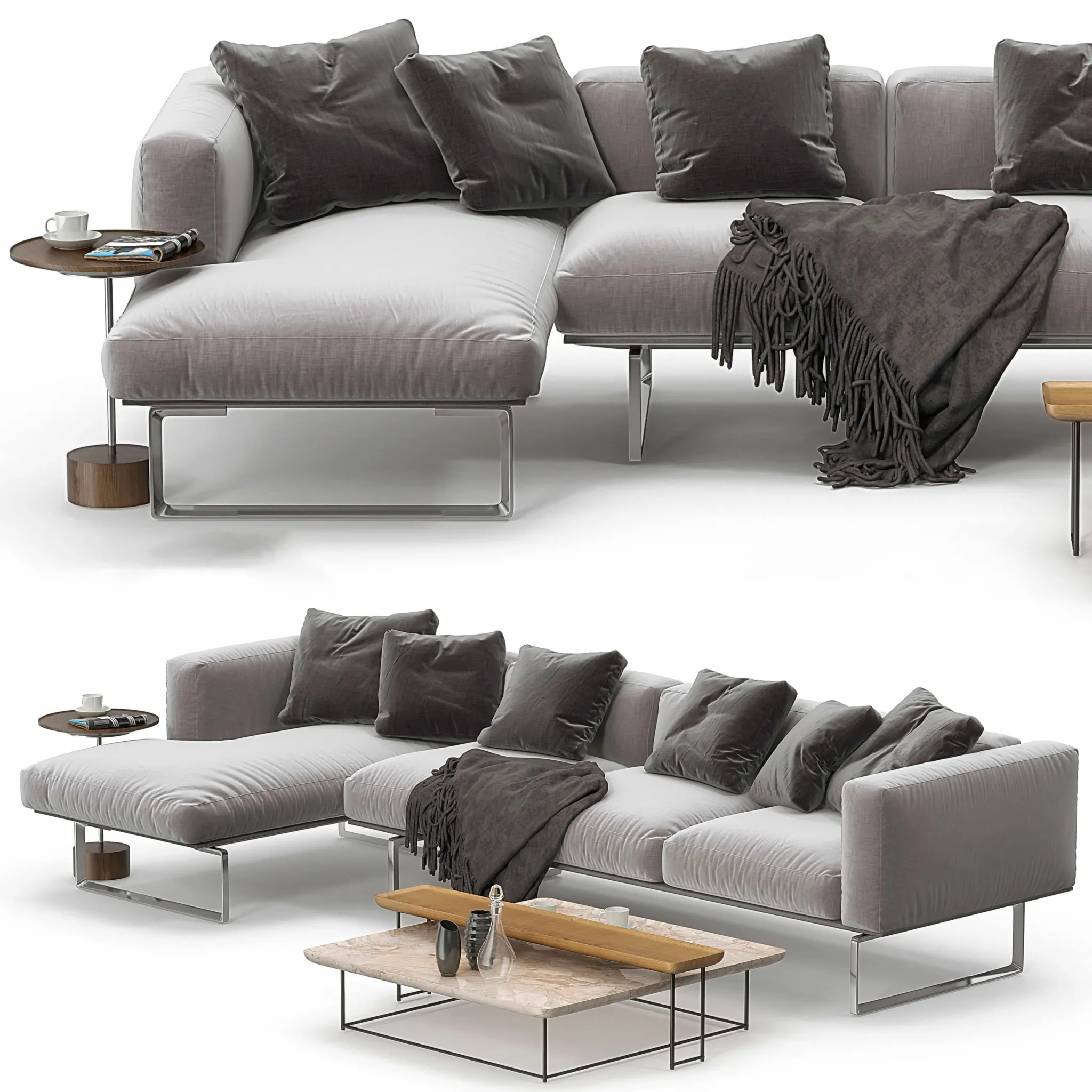 furniture – Cassina 206 sofa corner set 3D Model furniture – Cassina 206 sofa corner set 3D Model
