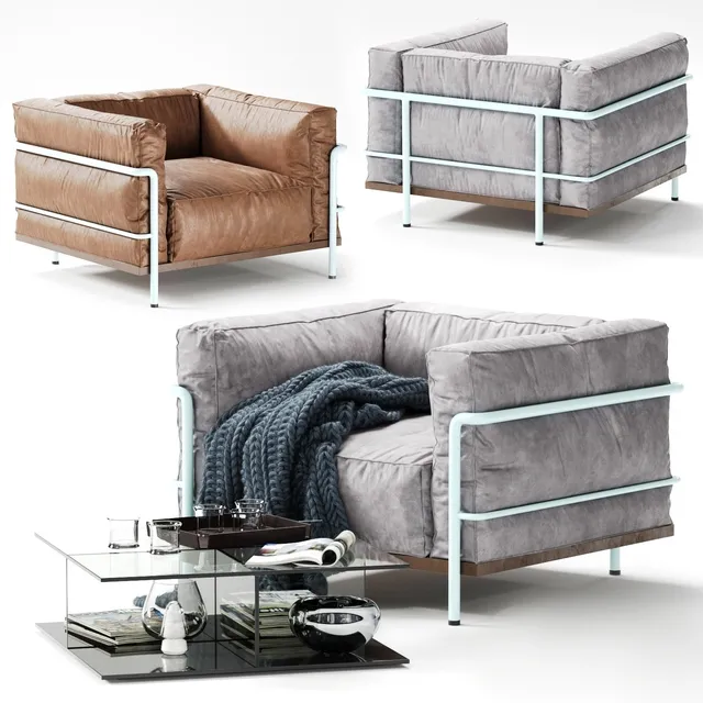 furniture – Cassina  LC3 Exemplaire Personnal 3D Model