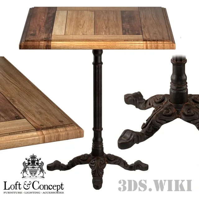 furniture – CAST IRON AND OAK RESTAURANT TABLE 3D Model