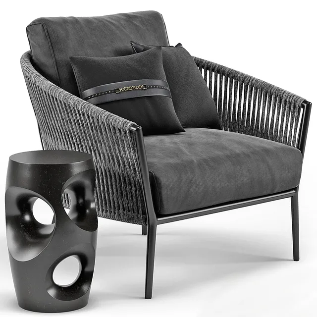 furniture – Catalina Outdoor Lounge Chair Oly Studio Cosmo Side End Table 3D Model
