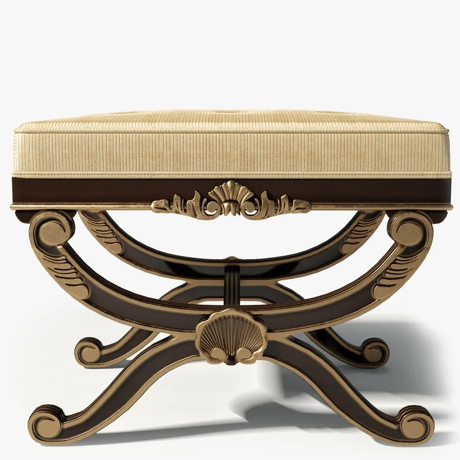 furniture – Century furniture Bench 3919B French footstool 3D Model