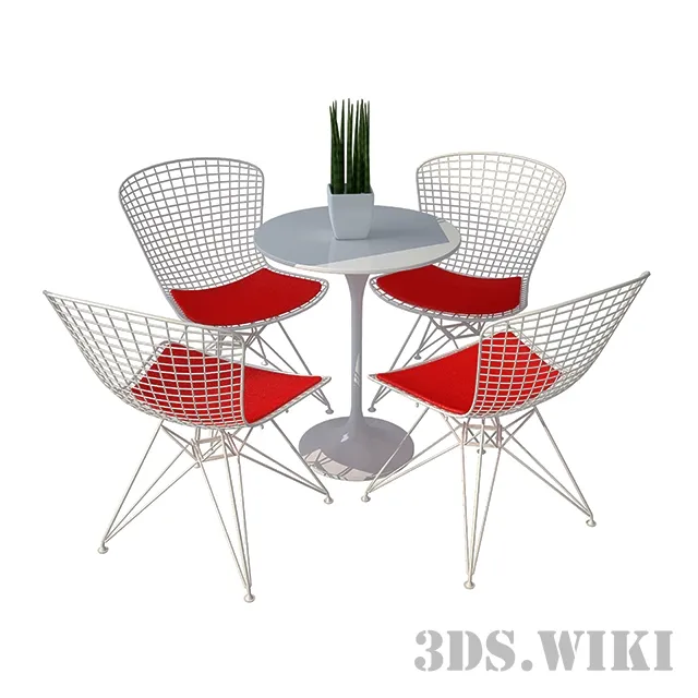 furniture – Chair and table Cadeira Arame 3D Model