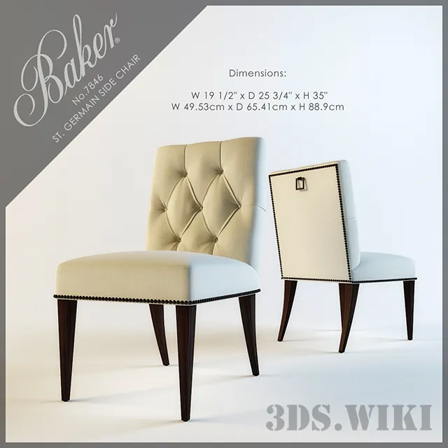 furniture – Chair BAKER ST. GERMAIN SIDE CHAIR No.7846 3D Model