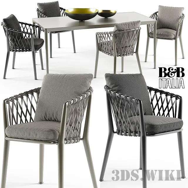furniture – Chair Erica B&B Italia with table 3D Model