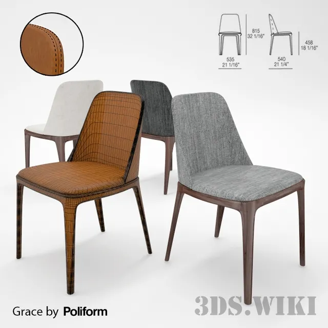 furniture – Chair Grace by Poliform 3D Model
