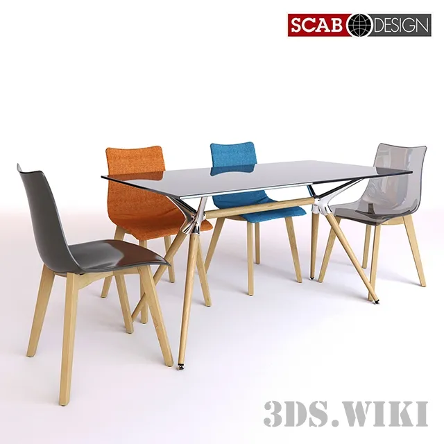 furniture – Chair NATURAL ZEBRA ANTISHOCK Table NATURAL METROPOLIS 3D Model