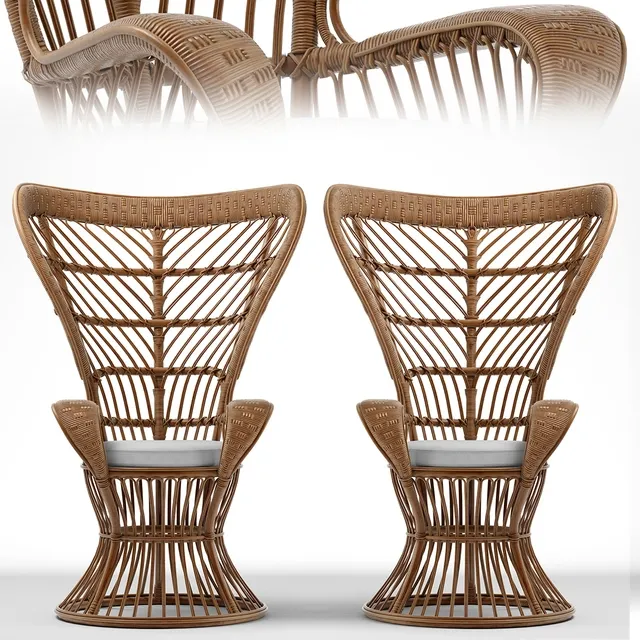 furniture – Chair rattan high back armchair 3D Model furniture – Chair rattan high back armchair 3D Model