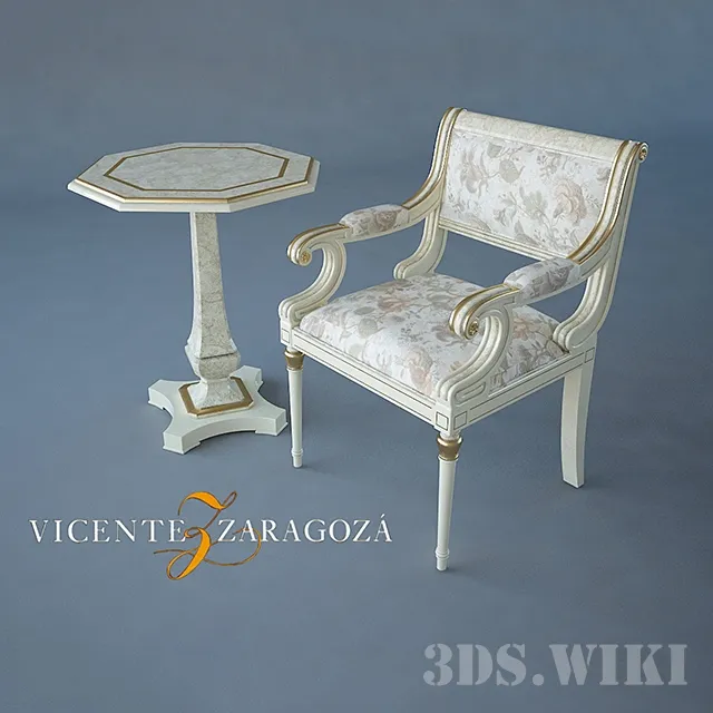 furniture – Chair Vicente Zaragoza Verona with Table 3D Model furniture – Chair Vicente Zaragoza Verona with Table 3D Model