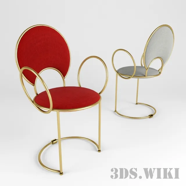 furniture – Chair with delicate hinged armrests 3D Model