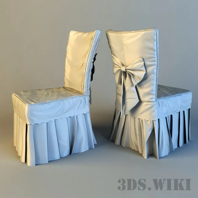 furniture – Chair with festive cover 3D Model