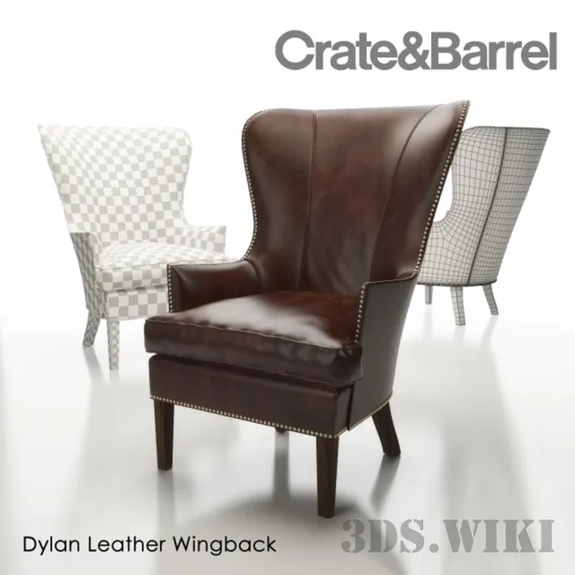 furniture – Chair_Barrel Dylan Leather Wingback 3D Model