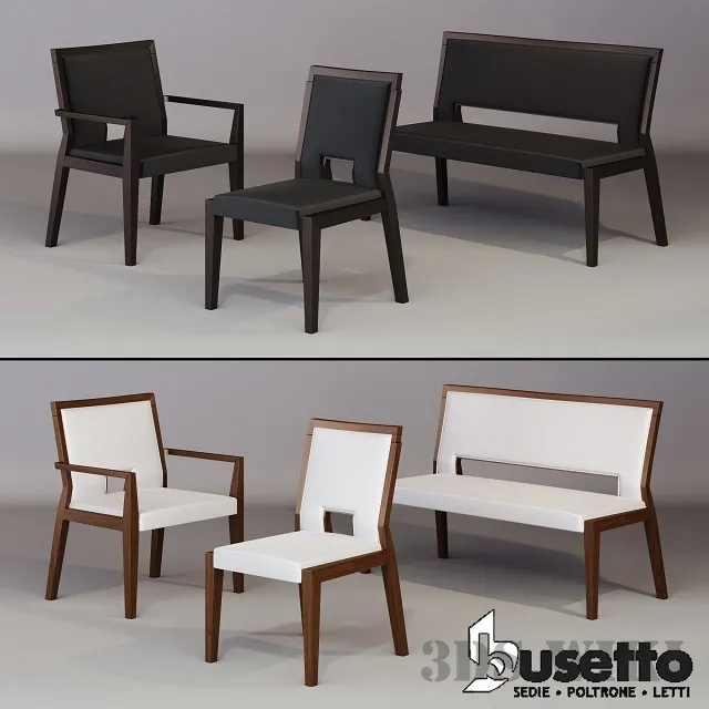 furniture – Chairs and bench Busetto 3D Model