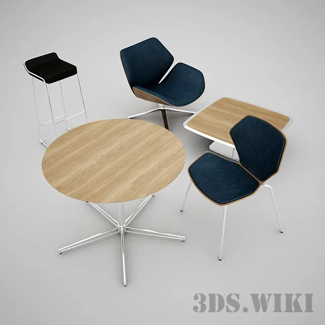 furniture – Chairs and Tables (bar stool Zanotta Otto) 3D Model