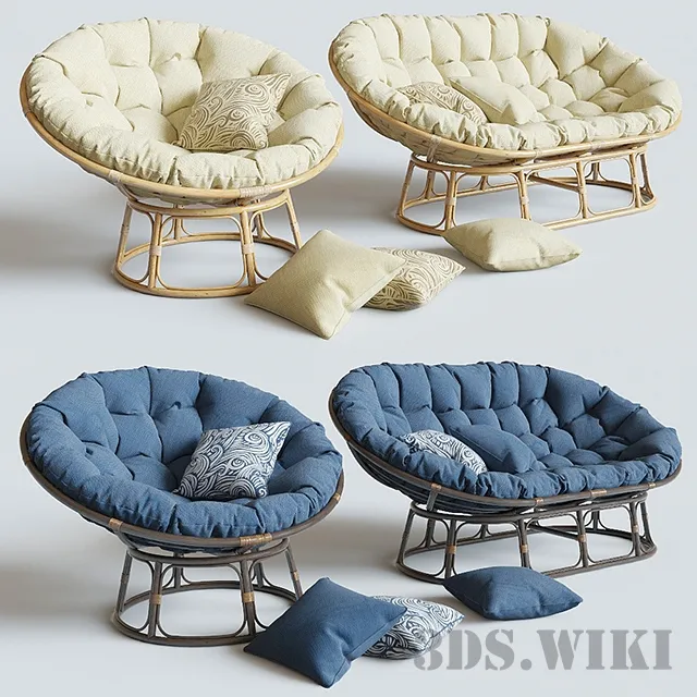 furniture – Chairs Papasan Mamasan 3D Model