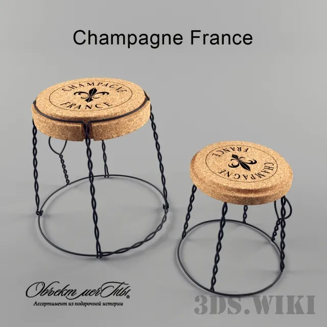 furniture – Champagne France designer table and chair 3D Model