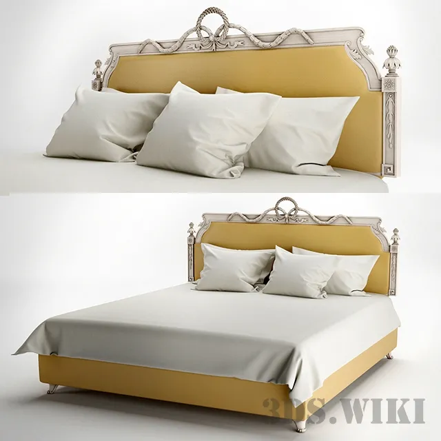 furniture – Chelini Art.1075 bed Bianco deco / argento 3D Model furniture – Chelini Art.1075 bed Bianco deco / argento 3D Model