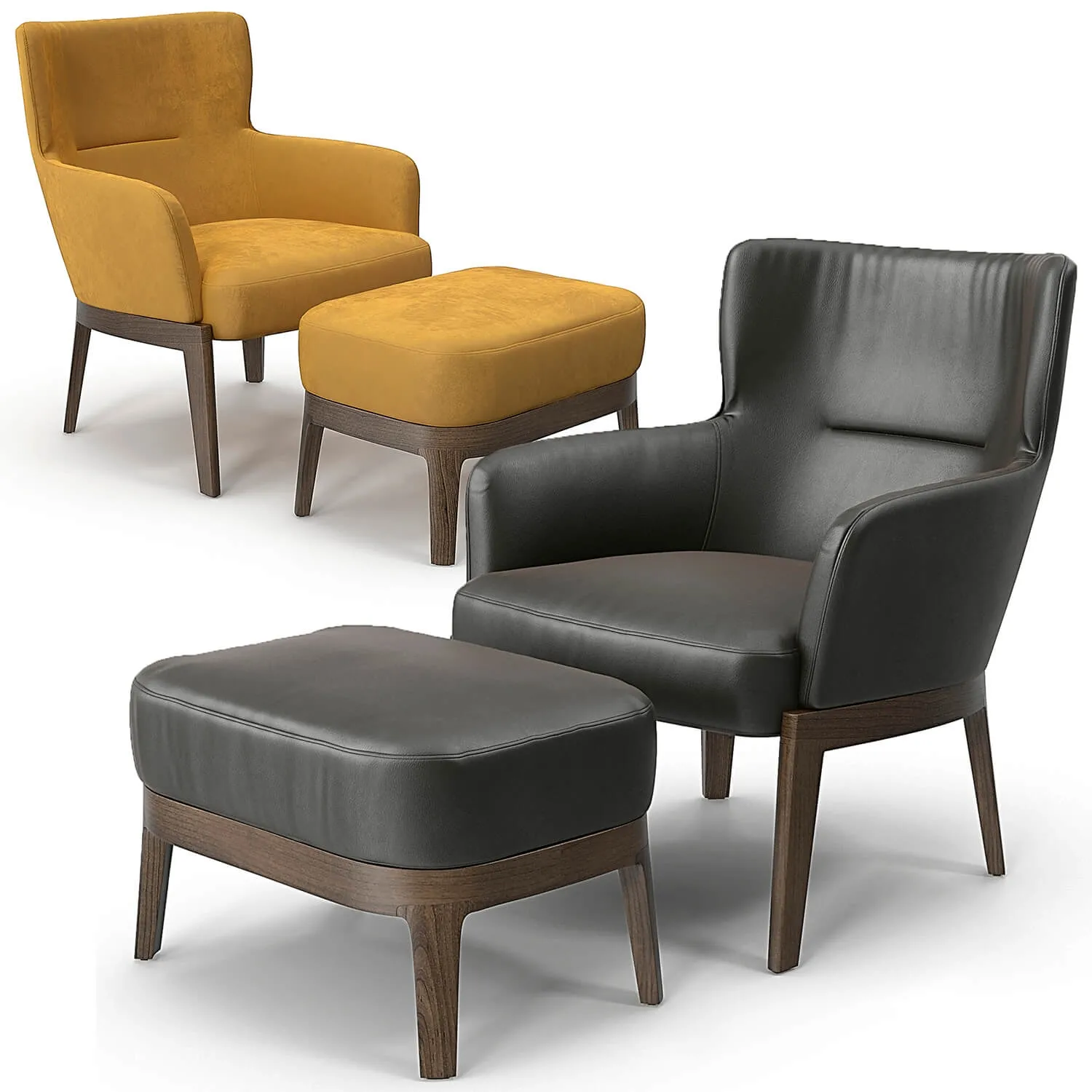 furniture – Chelsea chair and pouf 3D Model