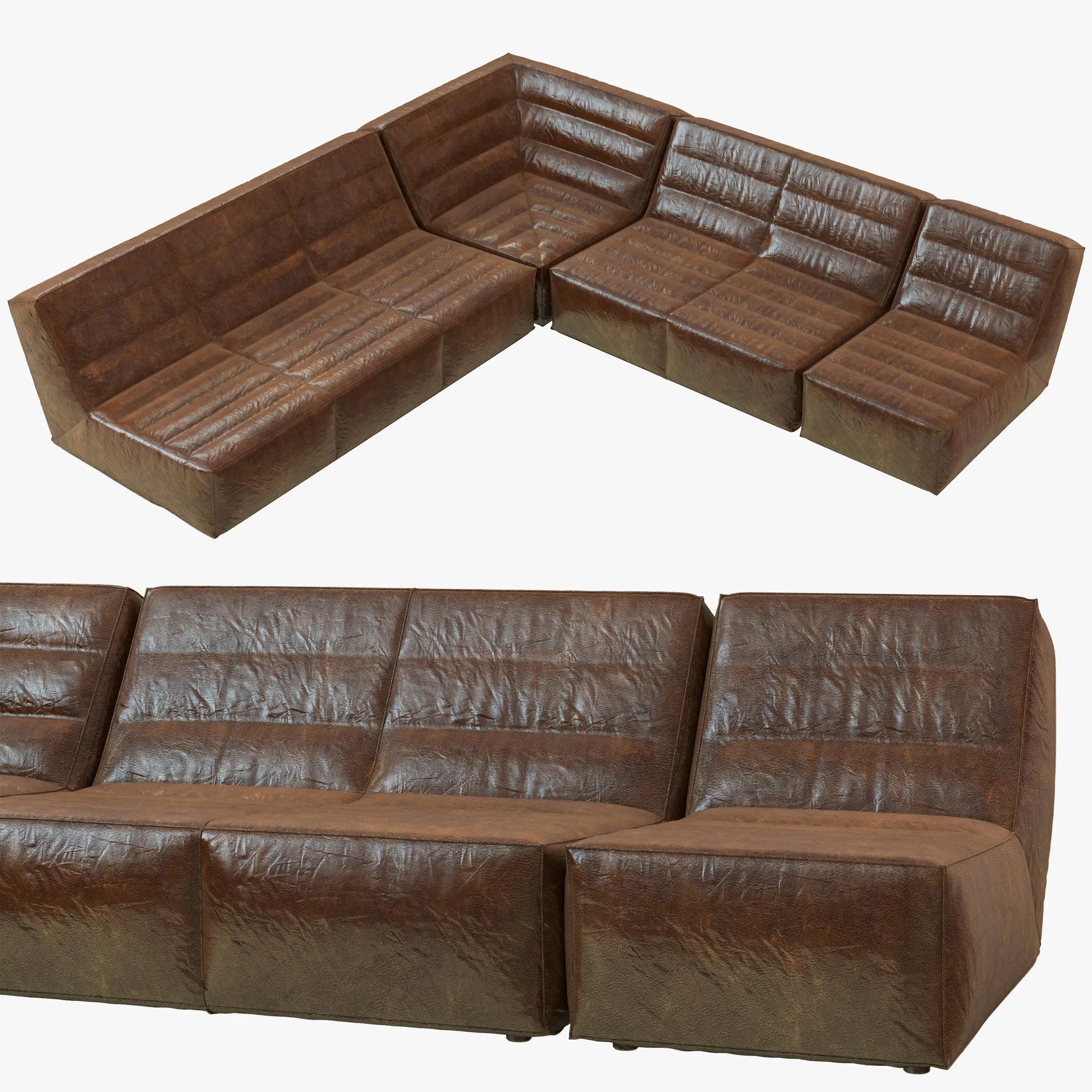 furniture – Chelsea leather sofa 01 3D Model