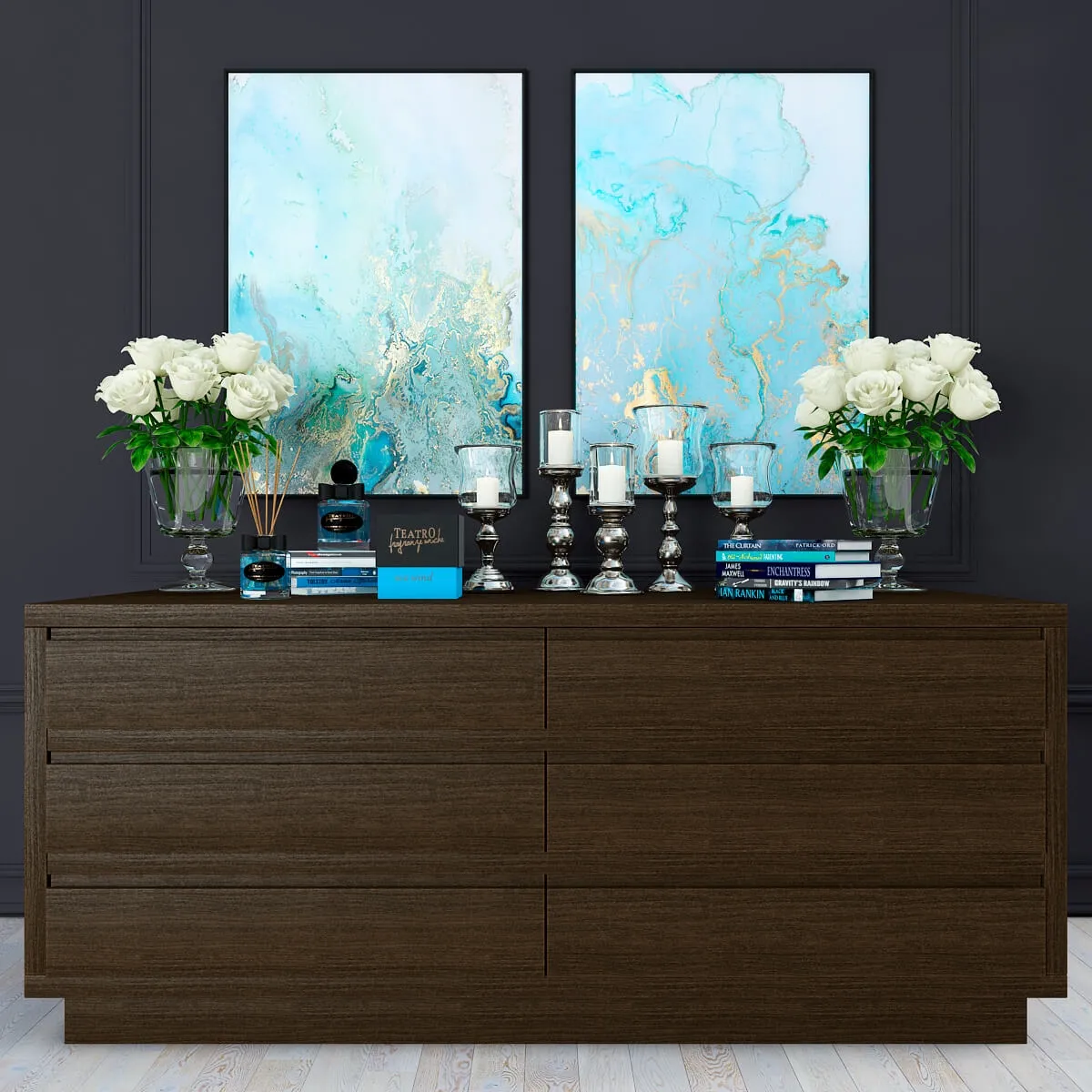 furniture – Chest Crespi with decor 3D Model furniture – Chest Crespi with decor 3D Model