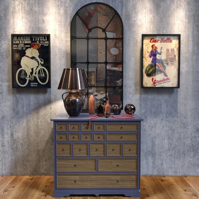 furniture – Chest of drawers and a mirror Gabby 3D Model furniture – Chest of drawers and a mirror Gabby 3D Model