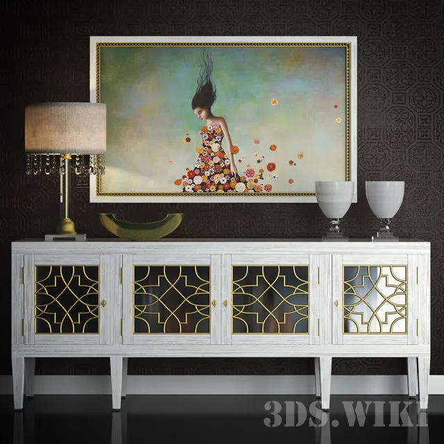 furniture – Chest of drawers with storage and decorative elements 3D Model