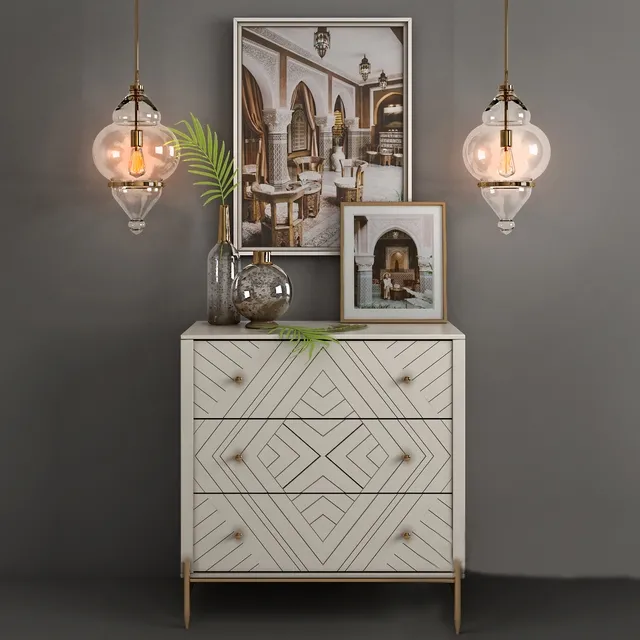 furniture – Chest of solid wood Embury Anthropologie and Alcazar Pendant lamp 3D Model furniture – Chest of solid wood Embury Anthropologie and Alcazar Pendant lamp 3D Model