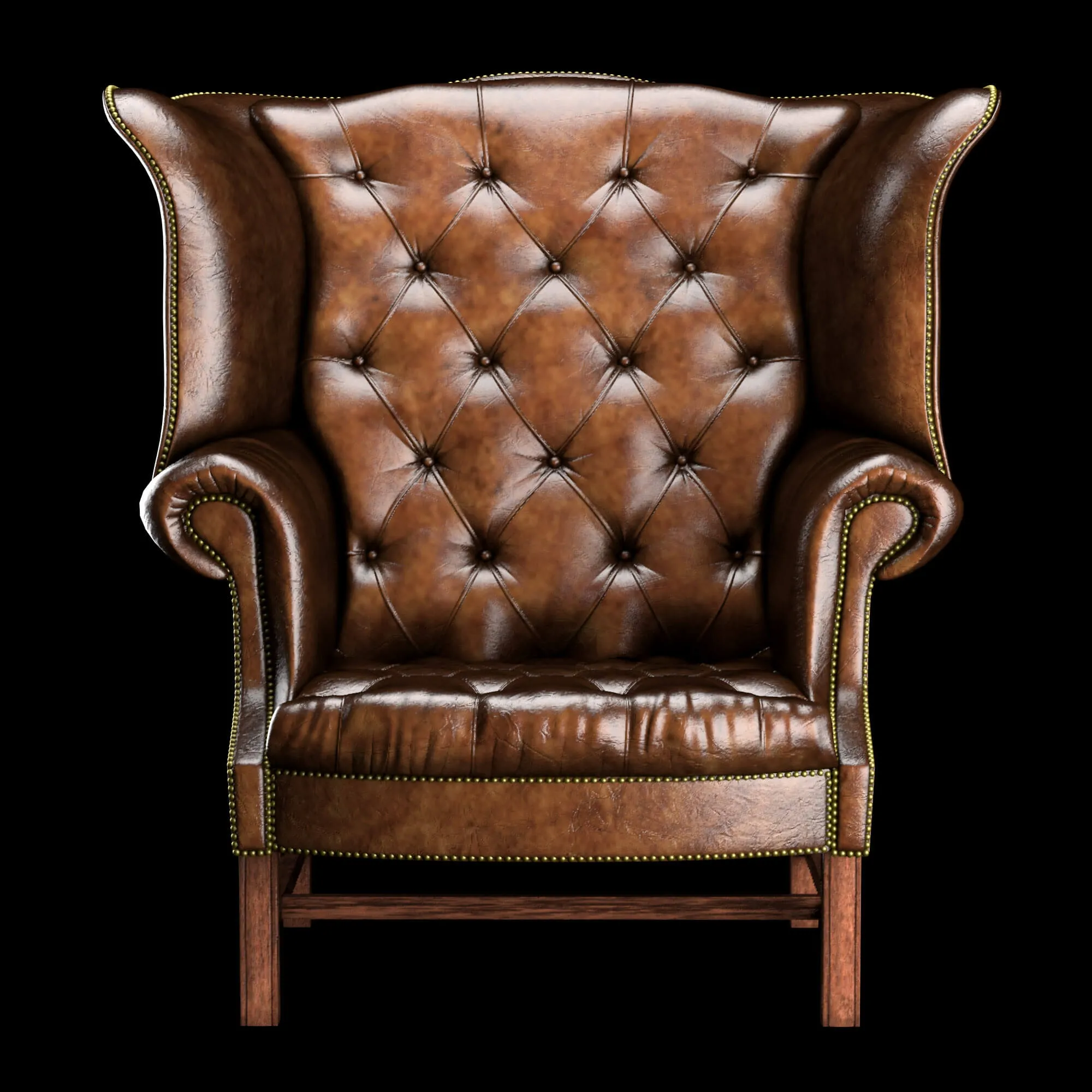 furniture – Chesterfield high back wing chair 3D Model