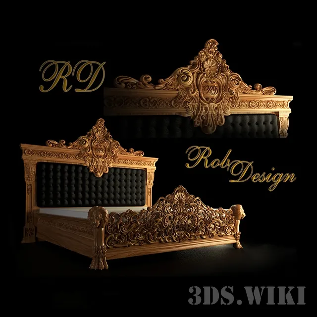 furniture – Classic carved bed 3D Model furniture – Classic carved bed 3D Model