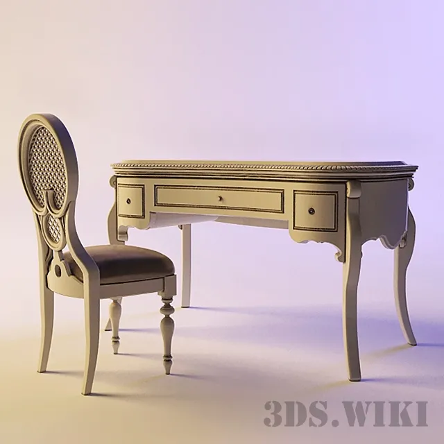 furniture – Classic chair and chest of drawers 3D Model