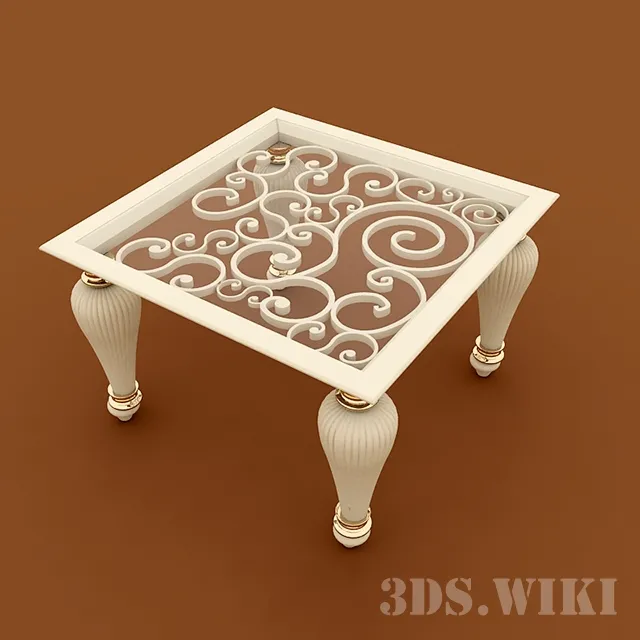 furniture – Classic glass coffee table 3D Model