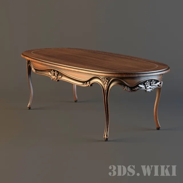 furniture – Classic table with rounded corners 3D Model