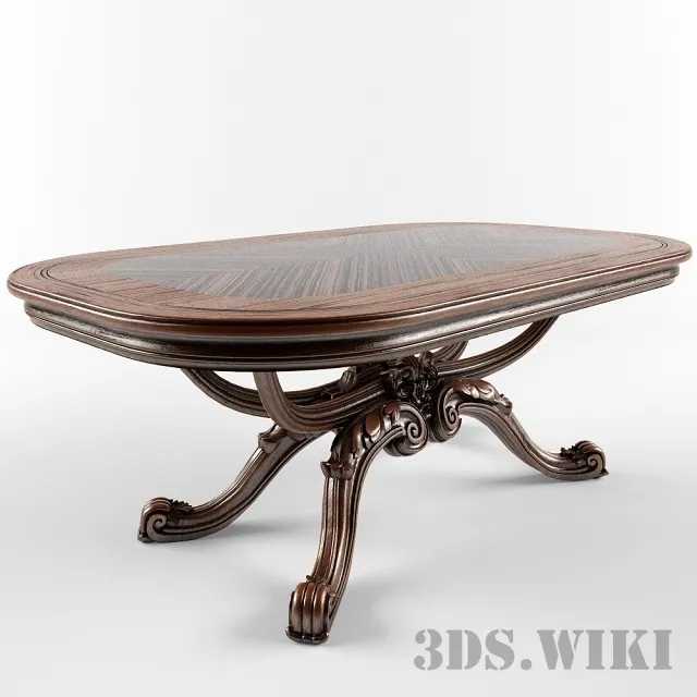 furniture – Classic table with rounded edges 3D Model