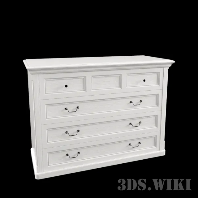 furniture – Classic wooden chest of drawers 3D Model