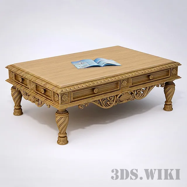 furniture – Classic wooden coffee table 3D Model