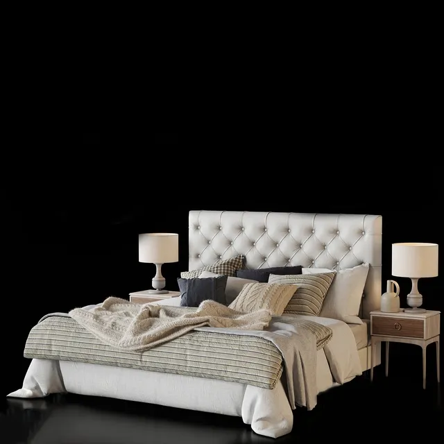 furniture – Classical  + Zara Home bed 3D Model
