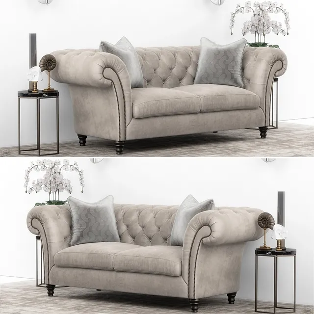 furniture – Club Chesterfield sofa set 3D Model furniture – Club Chesterfield sofa set 3D Model