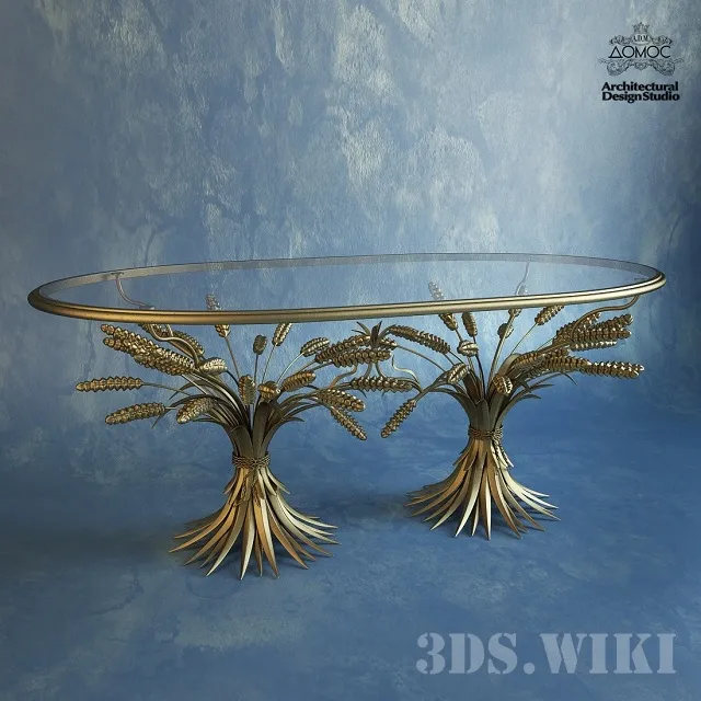 furniture – Coco Chanel golden coffee table 3D Model