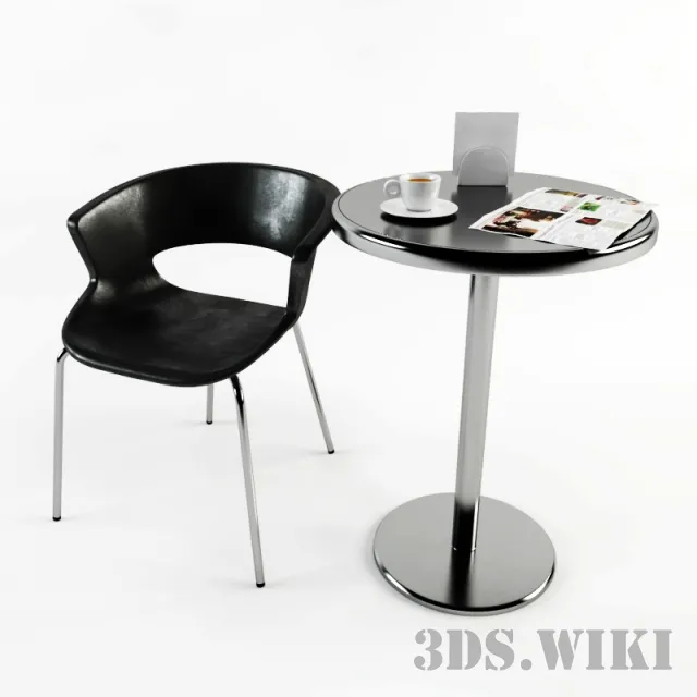 furniture – Coffee table chair and decorative set 3D Model