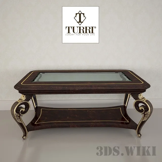 furniture – Coffee table Turri – Classic TC191Le 3D Model