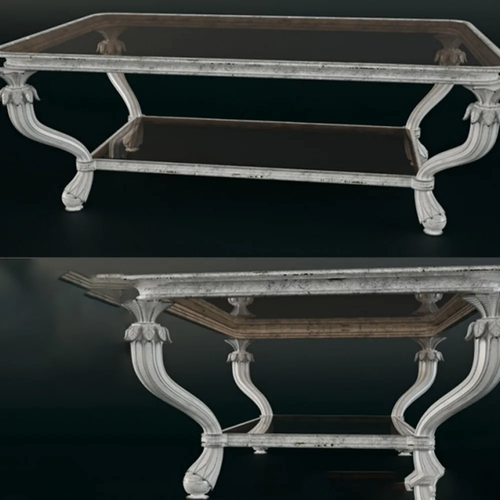 furniture – COFFEE TABLE WITH CRYSTAL SHELF 3D Model